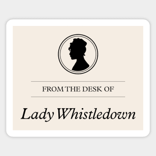 Lady Whistledown stationery, from the desk of Lady Whistledown of Bridgerton Sticker